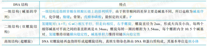 DNA各級結(jié)構(gòu)的特點(diǎn)