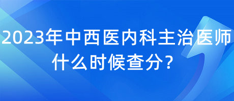 2023年中西醫(yī)內科主治醫(yī)師什么時候查分？