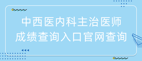 中西醫(yī)內科主治醫(yī)師成績查詢入口官網查詢