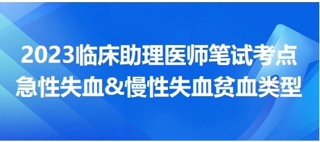 急性失血、慢性失血貧血類型