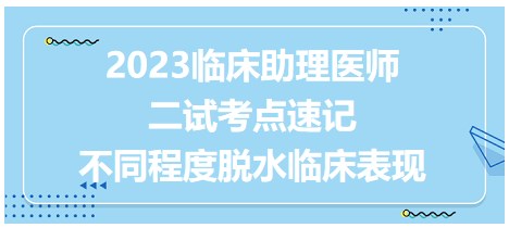 不同程度脫水臨床表現(xiàn)